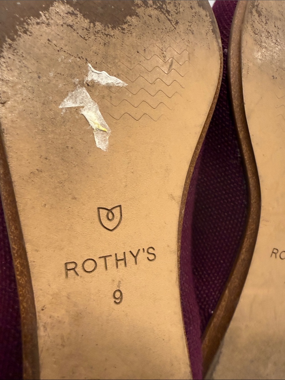 Rothy's Pointed Knit Flat burgundy size 9 - Picture 8 of 8